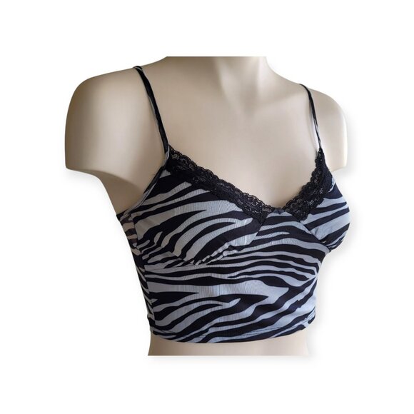 Y2K Zebra Mesh Tank Top by Full Tilt Size M - Picture 4 of 10